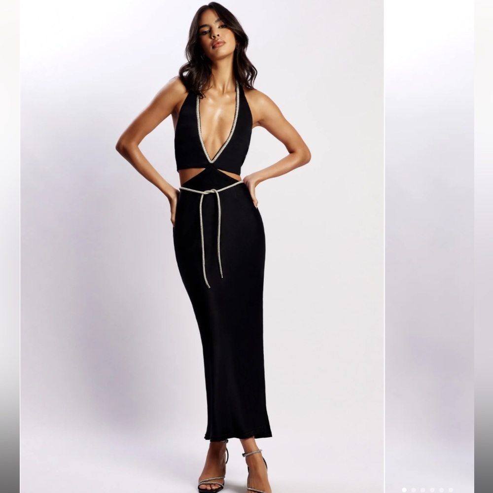 Meshki Black Glitz MIDI Dress
